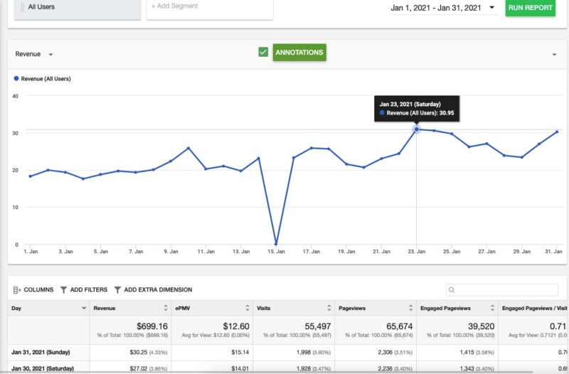 January 2021 Ezoic Earnings Report