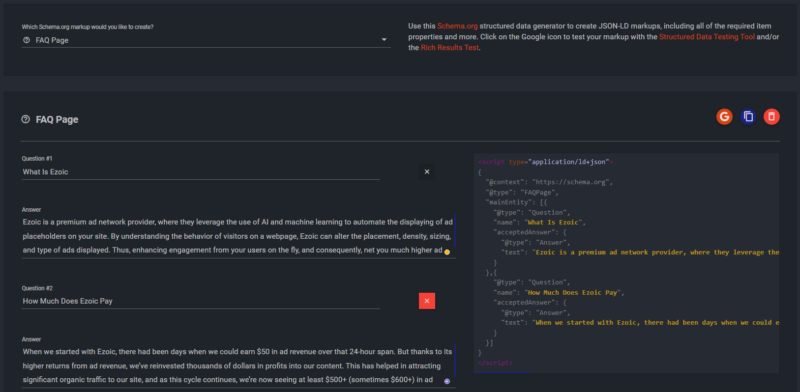FAQ Schema Formatting 