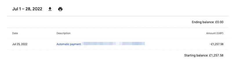 Adsense payout evidence