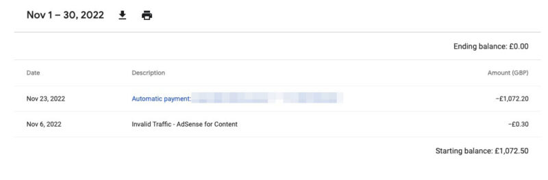 Ezoic Adsense Mediaton Evidence Nov 2022